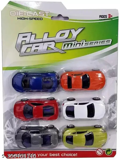 Metal Die-Cast Unbreakable Mini Alloy Metal Car Set of 6 Cars for Kids (Multicolor) - Springkart