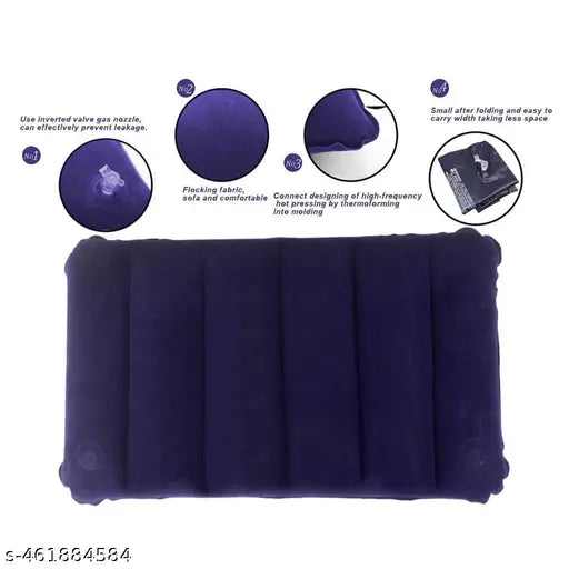 blue color velvet favric traveler pillow | pillow for travel | velvet pillow | trendy pillow - Springkart
