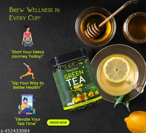 Honey & Lemon | Green Tea Loose Leaf with Natural Detox & Immunity Boost 100g - Springkart