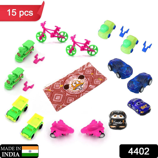 Toys for Kids Friction Powered Vehicle Toy for Baby Push & Go Toys Combo Set for Boys & Girls ( Pack of 15) - Springkart