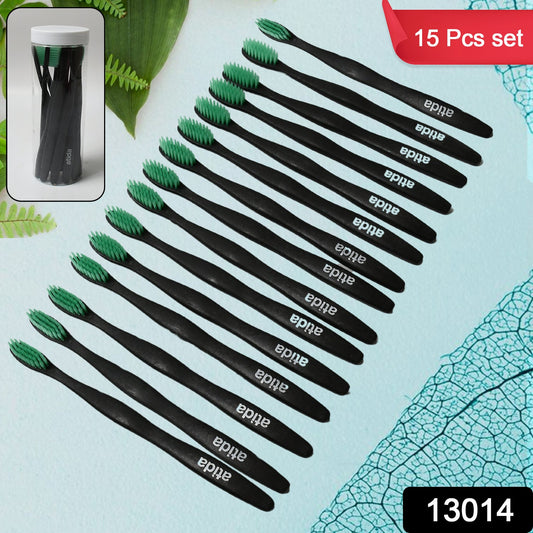 Soft Toothbrush With Plastic Round Box for Men and Women, Kids, Adults Plastic Toothbrush (15 pcs Set) - Springkart