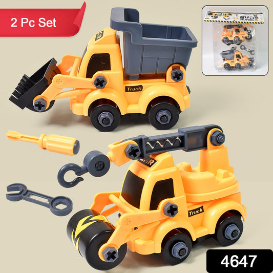 Engineering vehicles Nut Assembly Vehicle Toy, DIY Nut Assembly Vehicle Model Toy Highly Simulation Children Kids Car Model Toy Set (2 Pc Set) - Springkart