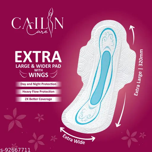 100% Dry Feel Sanitary Pads for Day and Night Protection (Combo of 1 Pack) (Total 40 Pads) (Size - 320mm | XXXL)