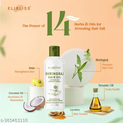 Elibliss new bhring oil & castor hair oil for ruff and dry hair and dandruff