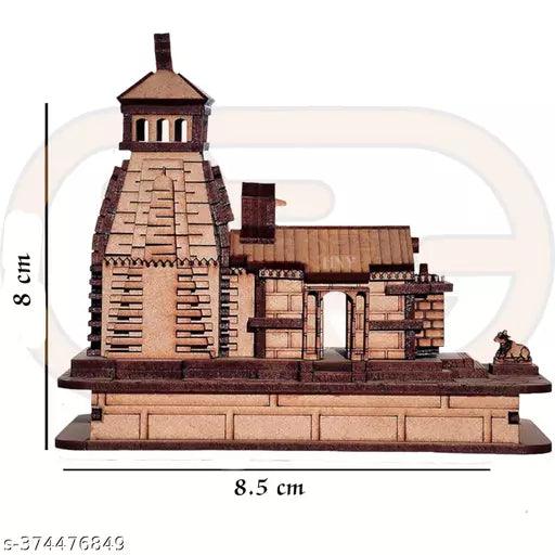 Wooden Hand Carved 3D Miniature Kedarnath Ji Mandir, Temple Model Showpiece - Springkart