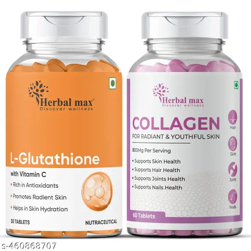 how long does glutathione injection last NEW Glow Nubian Vitamin C & Collagen Pills – Belle Nubian Skincare main image 1
