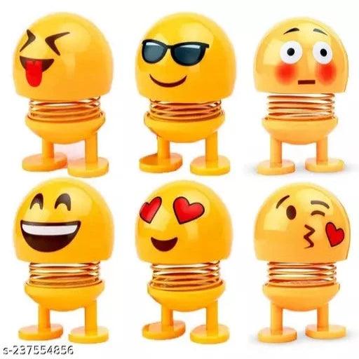Shaking Head Dance Toys Cute Emoji Springs Head Dolls, Funny Smiley Face with Colorful LED Light for Car - Springkart