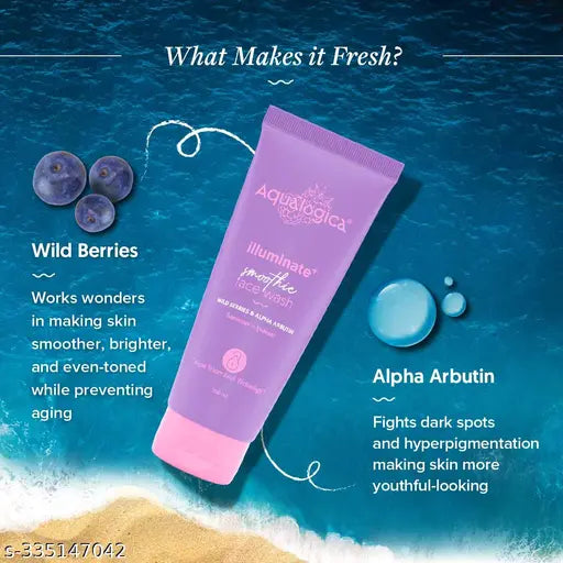 Aqualogica Illuminate+ Smoothie Face Wash with Wild Berries and Alpha Arbutin - 100ml