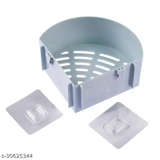 Pack of 1 Multipurpose Kitchen Bathroom Corner Storage Wall Mount bathroom Shelf Shelves With Adhesive Sticker - Springkart