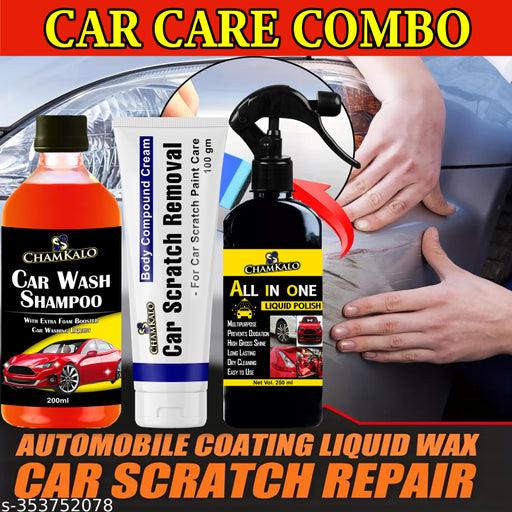 Chamkalo All In One (250ml) + Car Scratch Removal (100g) +Car Wash Shampoo (200ml) Car Polish Spray, Body Compound Scratch Remover ,Spot Cleaning Better Shine Car Wash Combo - Springkart