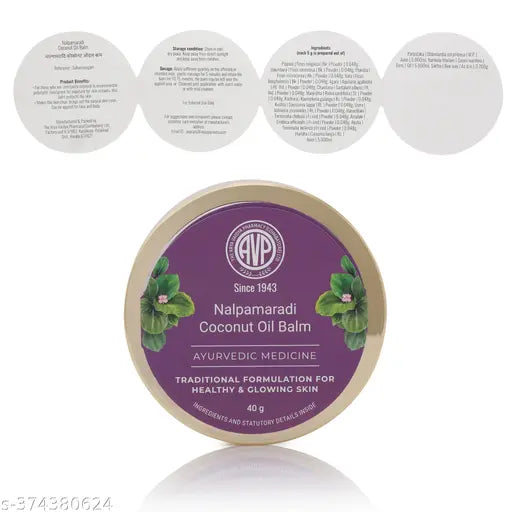 AVP Nalpamaradi Coconut Oil Balm 40G Skin Lightening Tan Removal - Springkart
