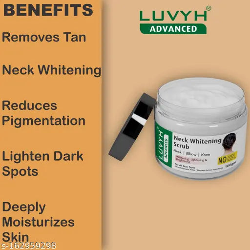 Luvyh Skin Brightening Scrub for Neck|Neck Whitening scrub |Dark Spot Remover|De-Tan Remover|Skin Whitening scrub For Face 100g