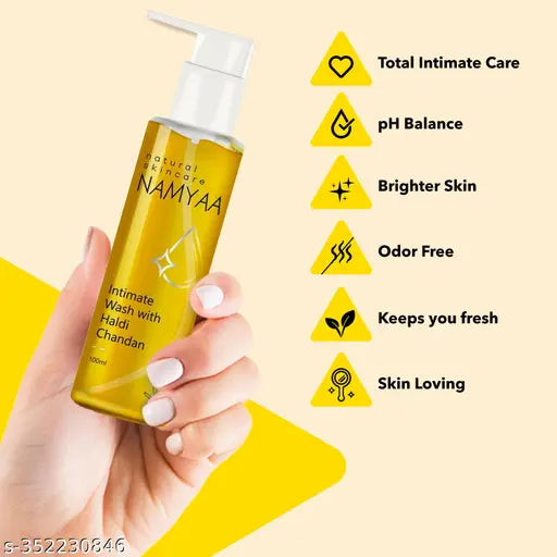Namyaa Haldi Chandan Intimate Hygiene Wash Pack of 2 | Goodness of Haldi | Anti Bacterial Wash Intimate Wash (200 ml, Pack of 2)
