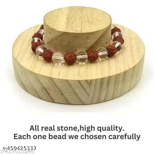 Natural Rudraksha Crystal Bracelet for Men Women - Reiki Healing Crystal Vastu Feng Shui for Men Women