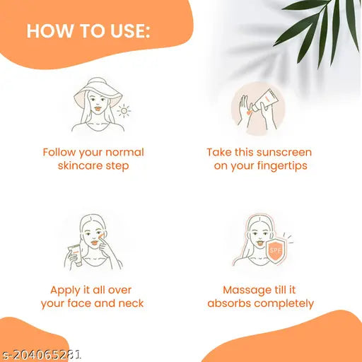 Nutriglow Advanced Organics Vitamin C Lightening Sunscreen SPF 50 PA+++ for Sun Protection, Quick Absorb, All Skin Types 100 gm