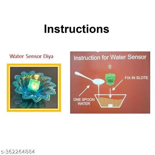 3D Reflection Water Sensor Diyas Gift Items for Diwali, Decorative Lights for Festival Home LED Water Sensor Diya Set of 6 - Springkart