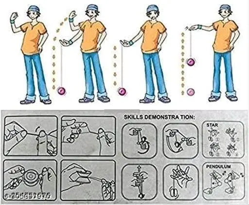 Fine Quality High Gloss high Speed Metal YoYo Spiner Toy (2 pcs) (Color May Vary) Make in India(Multi Color,Pack of 2) - Springkart