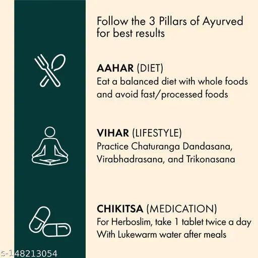 Dr. Vaidya's Weight Loss Ayurvedic Herboslim tablets Boost Immunity(30 Tablets Each) Pack of 2 - Springkart