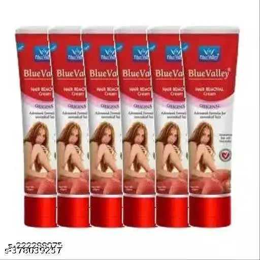 Deal cosmetic BLUE VALLEY HAIR REMOVAL CREAM (Strawberry &Vitamin E)- Pack of -6 - Springkart