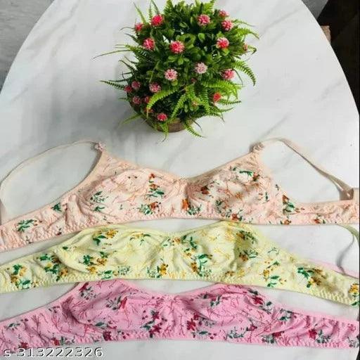 Wonkey Women Non Padded Print Bra Pack of 3 - Springkart