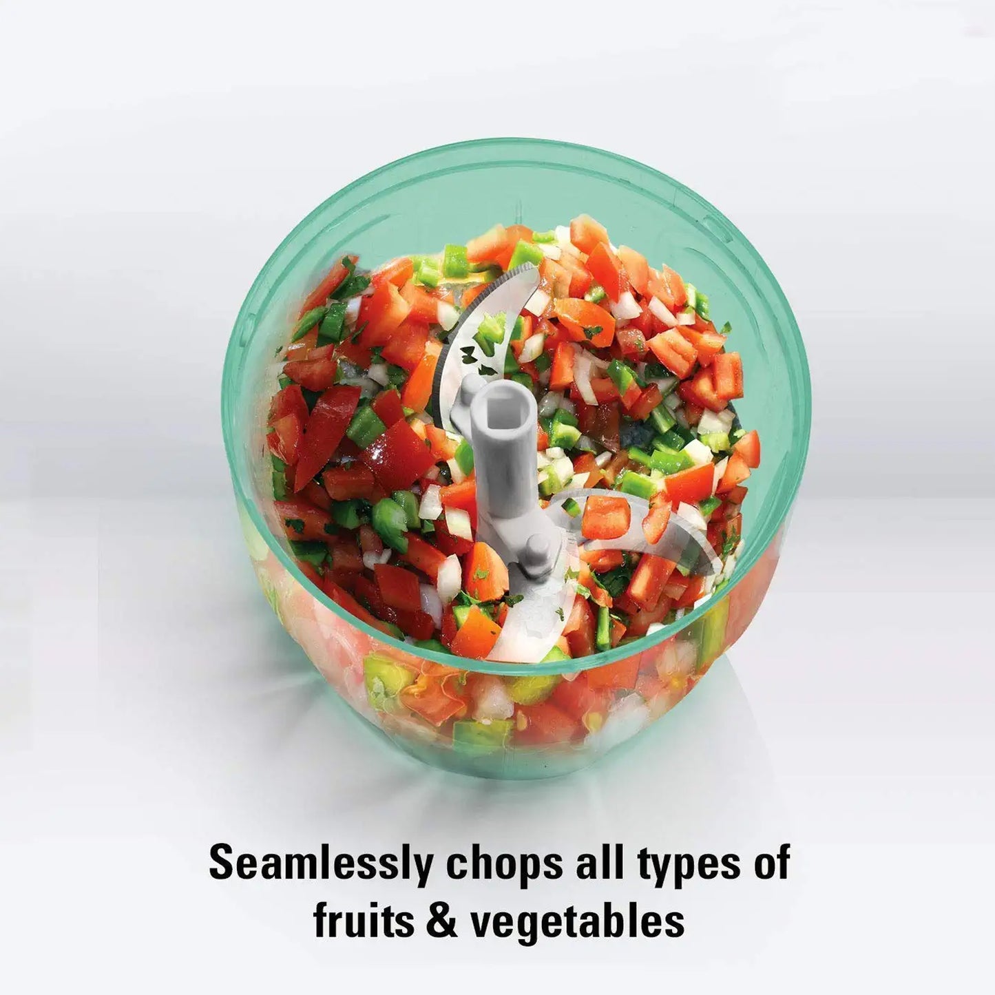 2065 6 Blade 2in1 Manual Food Chopper Compact Powerful Hand Held Vegetable Chopper (1000ml) - Springkart