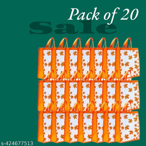 Grocery Shopping Bag With Handle|Goodies Bag Pack of 20 Grocery Bags (Multicolor) - Springkart