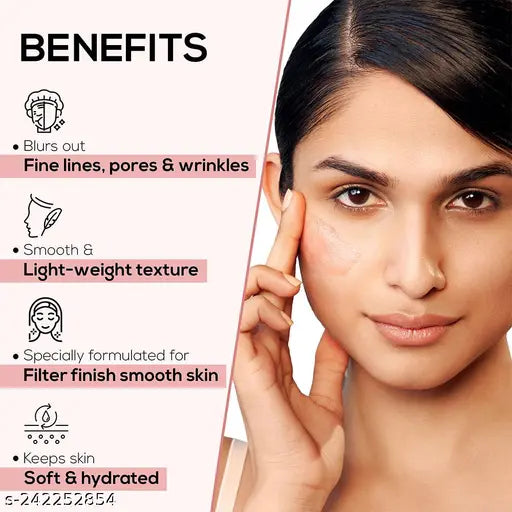 RENEE Bollywood Filter Face Primer 15gm| For A Flawless & Smooth Canvas| Blurs Fine Lines, Wrinkles & Pores Instantly| Hydrating, Lightweight & Non-sticky| Cruelty-Free
