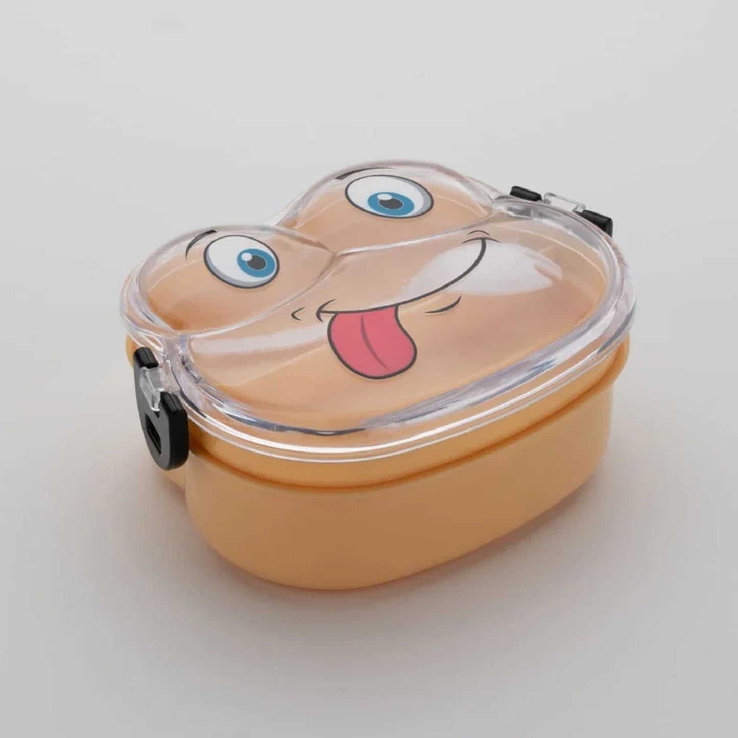 Double Layer Froggy Shape Lunch Box With Spoon (1 Pc Mix Color) - Springkart