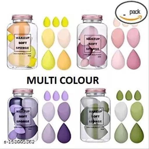 Makeup Sponge Set Beauty Blender with Egg Case, Soft Sponge (Multicolor 4 Big + 3 Mini -7 Pcs set) - Springkart