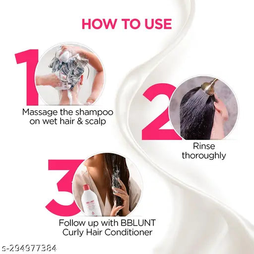 BBLUNT Curly Hair Shampoo with Coconut Water & Jojoba Oil - 300 ml