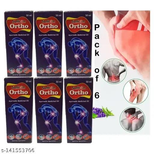 Saffron Ortho Ayurvedic Medicinal Oil Dard Ka Specialist For Back, Knee, Legs, And Body 6x50ml - Springkart