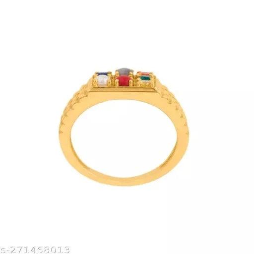 STYLISH MEN FINGER RINGS GOLD PLATED - Springkart