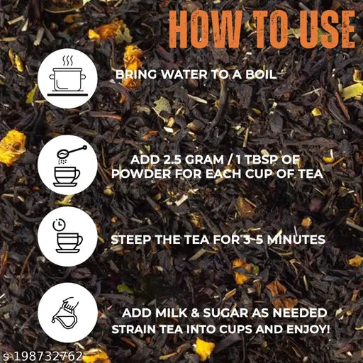 18 Herbs Organics Premium Black Tea | Refreshing Flavour | Improves Alertness and Focus - 250 gms - Pack of 2