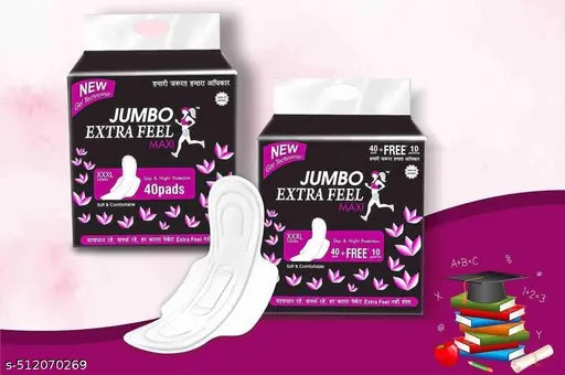 Anti bacterial Sanitary Pads With Drynet Technology (100% leakage Proof Sanitary Napkins ) (Size - 320mm | XXXL) (Combo of 2 Packet) (Total 80 Pads).. ped for women and girls also senitry ped