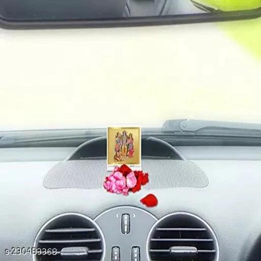 Diviniti Ram Darbar God Idol Photo Frame for Car Dashboard 24K Gold Plated Foil - Springkart