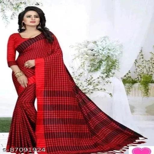 cotton check saree - Springkart