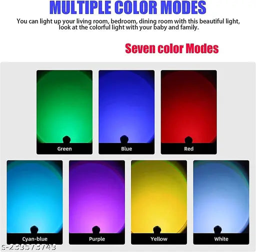 Night Light Lamp Projector, 360 Degree Rotation Usb Night Light (7 Colors + 13 Functional Modes)Pack Of 1 - Springkart