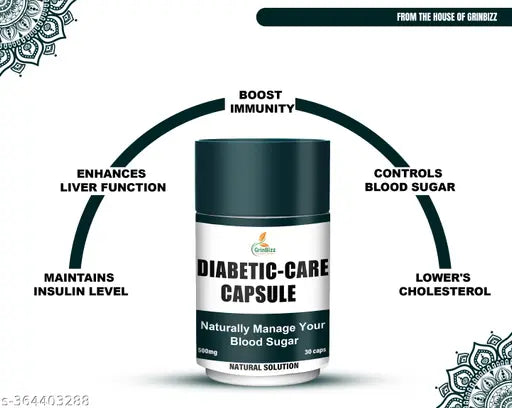 Diabetic-Care Capsule Natural Diabetes Control/Sugar Levels Control /(Pack Of 2)(60 Capsule) - Springkart