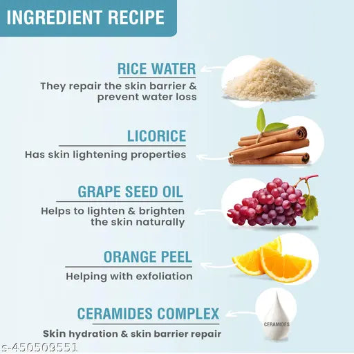 Glamveda Korean Rice & Ceramide Glass Skin Peel Off Mask | Instant Skin Brightening, Anti-Aging & Skin Barrier Repair | For Glowing & Even-Toned Complexion | Suitable for All Skin Types | 60gm