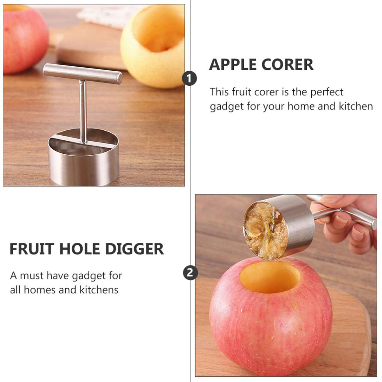 10016 Corer Pear Core Separator Vegetable Core Remover Seeder Cutter Pitter Fruit Hole Remover Coring Tool (1 Pc) - Springkart