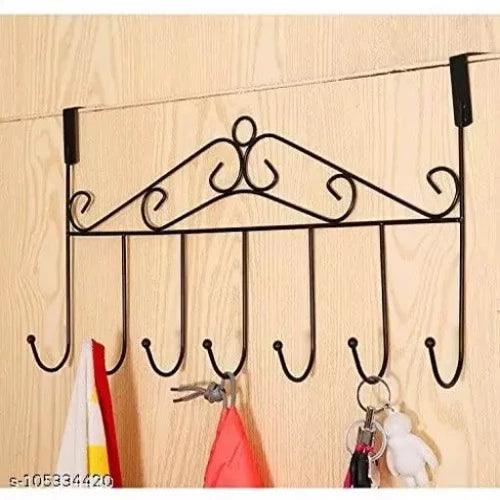 Wall Hook Hanger with 7 Hooks for Clothes, Purses, Towel, Scarf. - Springkart