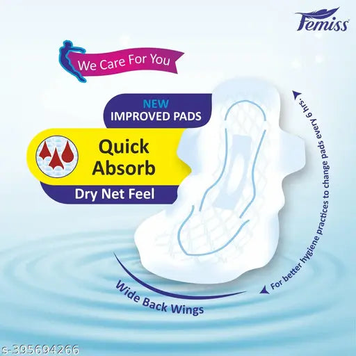Femiss Soft & Rash Free Sanitary Pads for Women and Girls|Quick Absorption|Heavy Flow Champion|Leakage-Proof|Skin Friendly Straight pads(XL-Size, 290 MM, 40 PCS)
