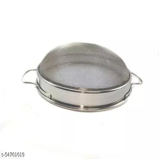 Stainless Steel Puran Jali: Multi-Purpose Food and Vegetable Washing Strainer - 30cm (Silver) - Springkart