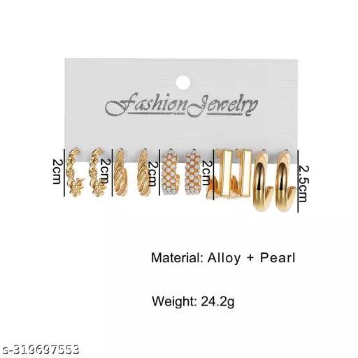 Best Rakhi Gift | New Designer Drop & Danglers Earrings Combo | Western Earrings Collection | Earrings Combo For Girls | with Gold-plated for women & Girls - Springkart