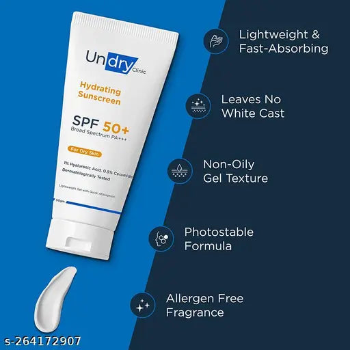 Undry Hydrating Sunscreen for Dry Skin (50gm) - Springkart