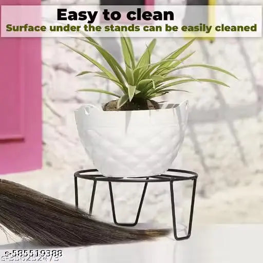 Flower Pot Stand | Planter Stand | Gamla Stand | Outdoor Plant Stand Metal Plant Stand / Pot Stand | Plant Stands for Balcony | Metal Stand for Plants Flower Pot Rack Pot Stand for Balcony | Iron Plant Stand (Pack of 12 pcs), Height - 10cm & Length - 20c
