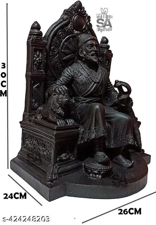 Chhatrapati Shivaji Maharaj The Legend of Maharashtra Statue (1 feet, Black) - Springkart