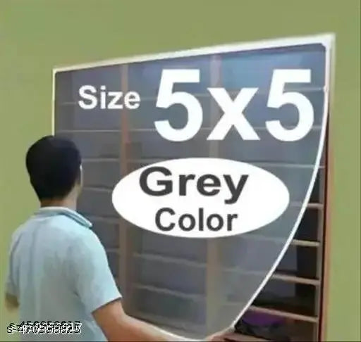 High Quailty Polyester 5X5 Grey Window Mosquito Net (Grey, Frame Hung) - Springkart