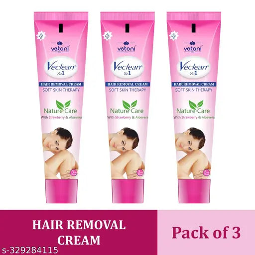 VETONI VECLEAN NO.1 Hair Removal Strawberry tube (Pack of 3) 120gm - Springkart