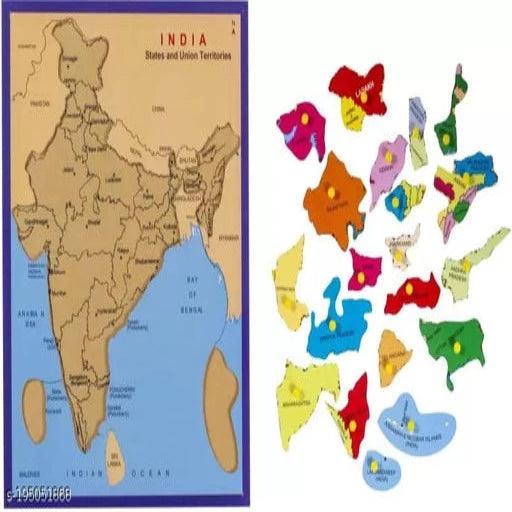 Mapology India and World Maps with Capitals - Learn Capitals and Country Flags - Educational Toy for Kids Above 5 Years, Multicolor - Springkart